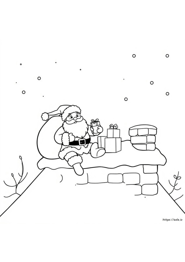 Santa Coloring Clipart