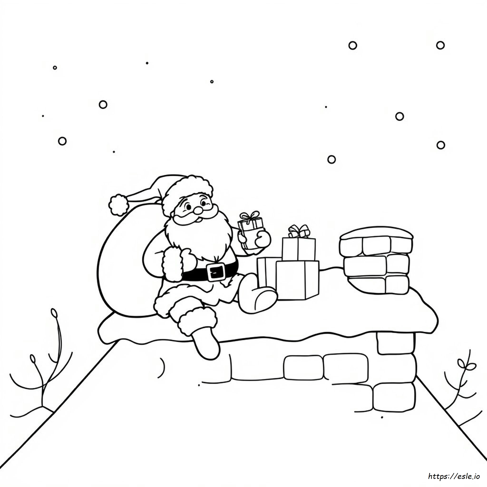 Clipart de Papai Noel para Colorir - Imagem Gratuita para Imprimir