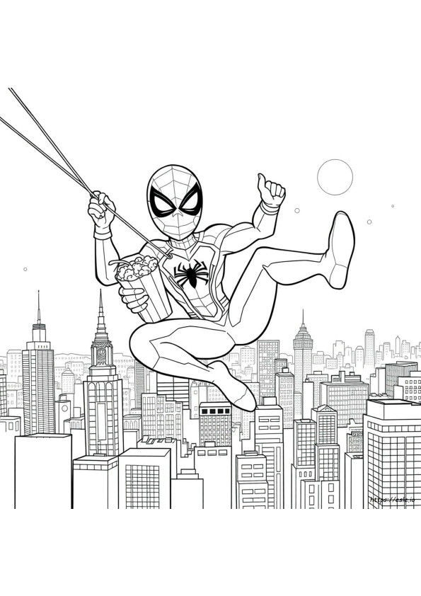 Spooderman Coloring Page