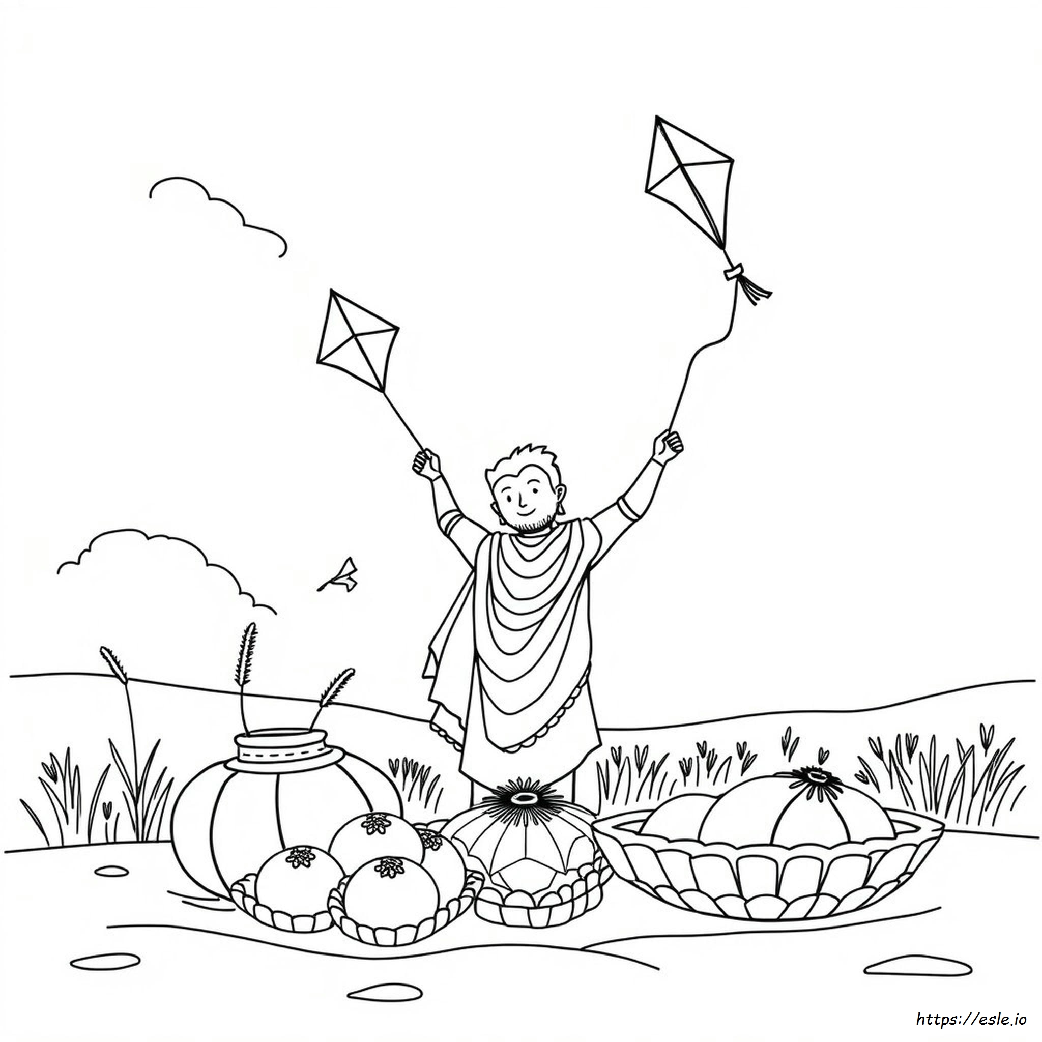 Gambar Mewarnai Makar Sankranti