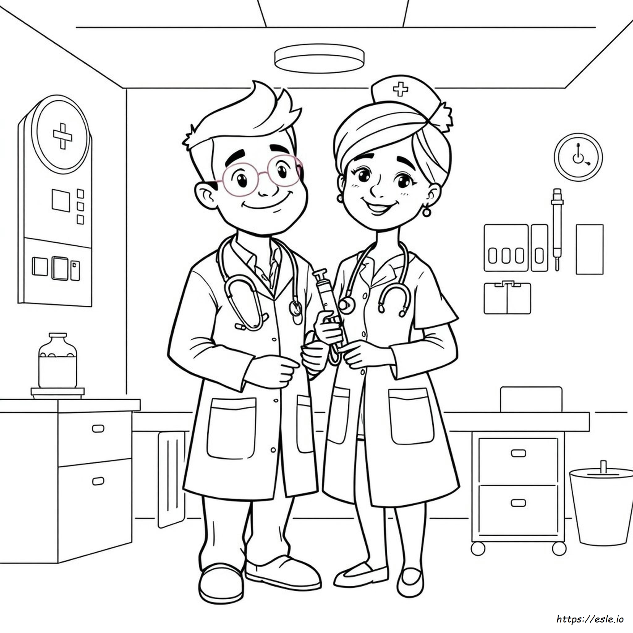 Doctor Nurse Coloring Pages