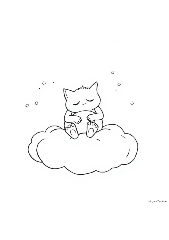 Monster Cat Nap Coloring Page