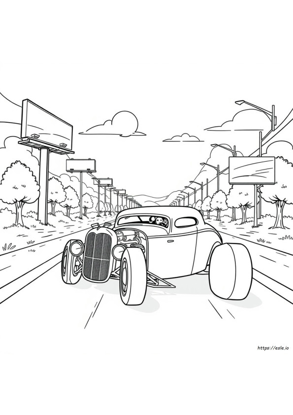 Mașini Hot Rod De Colorat