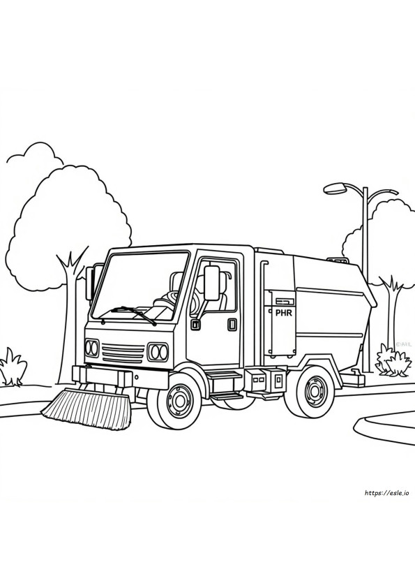 Street Sweeper Truck Coloring Page