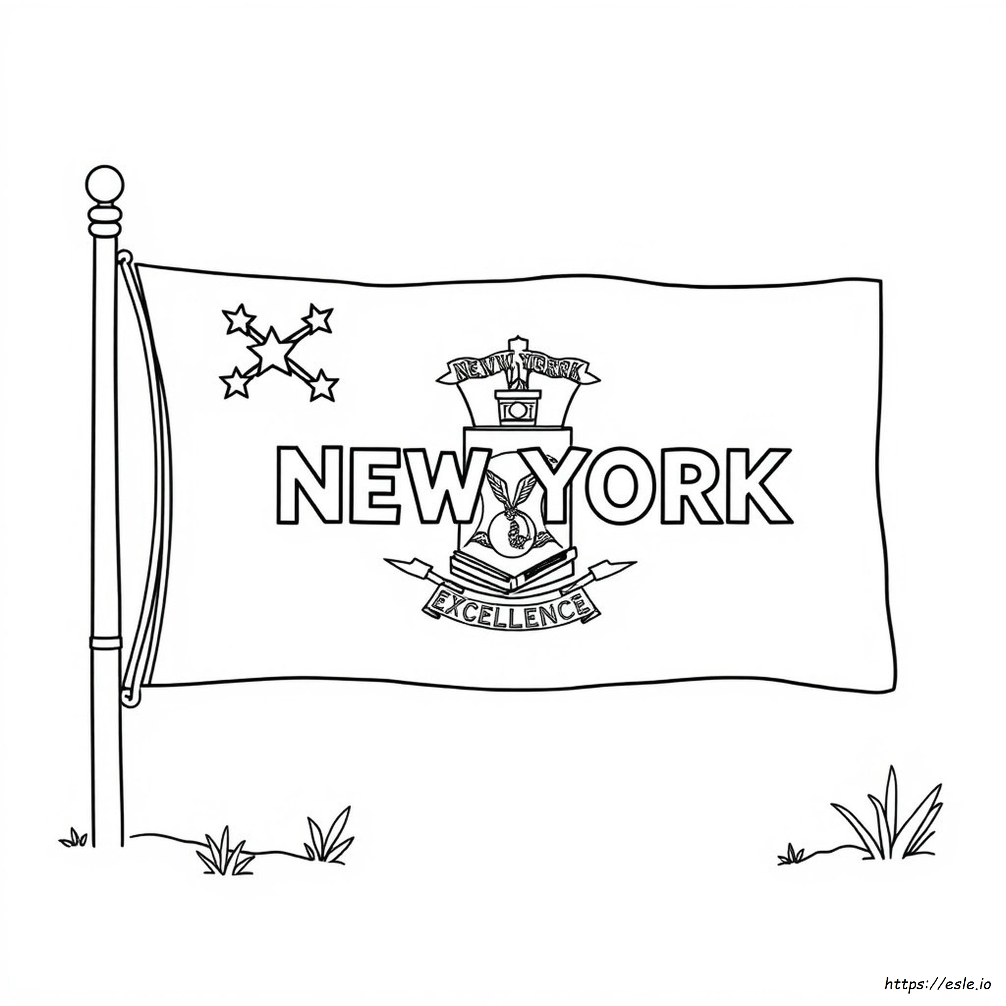 Bendera Connecticut Gambar Mewarnai PDF Gratis untuk Dicetak