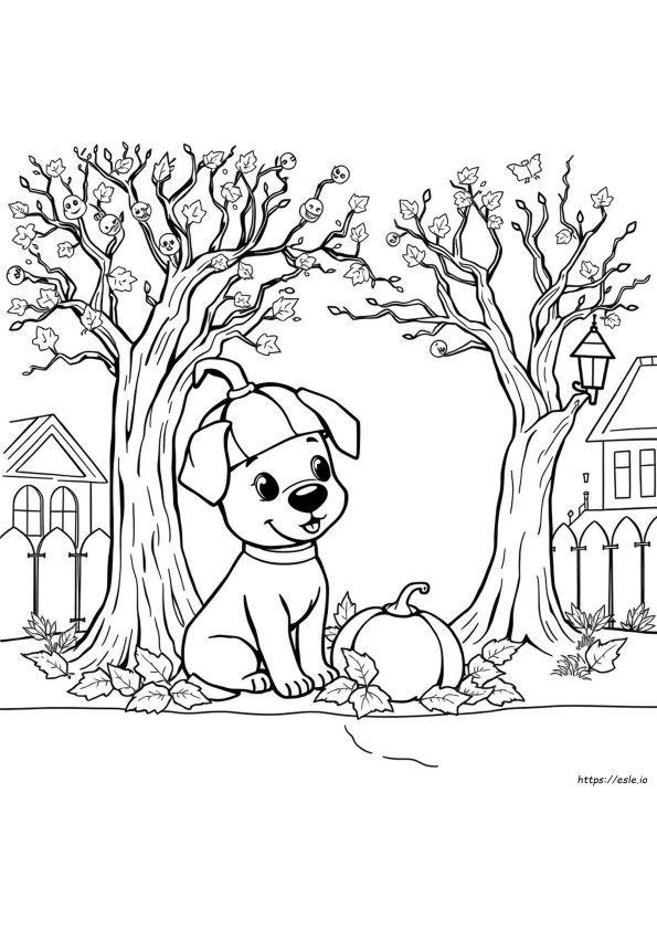 Cute Halloween Dog Coloring Pages