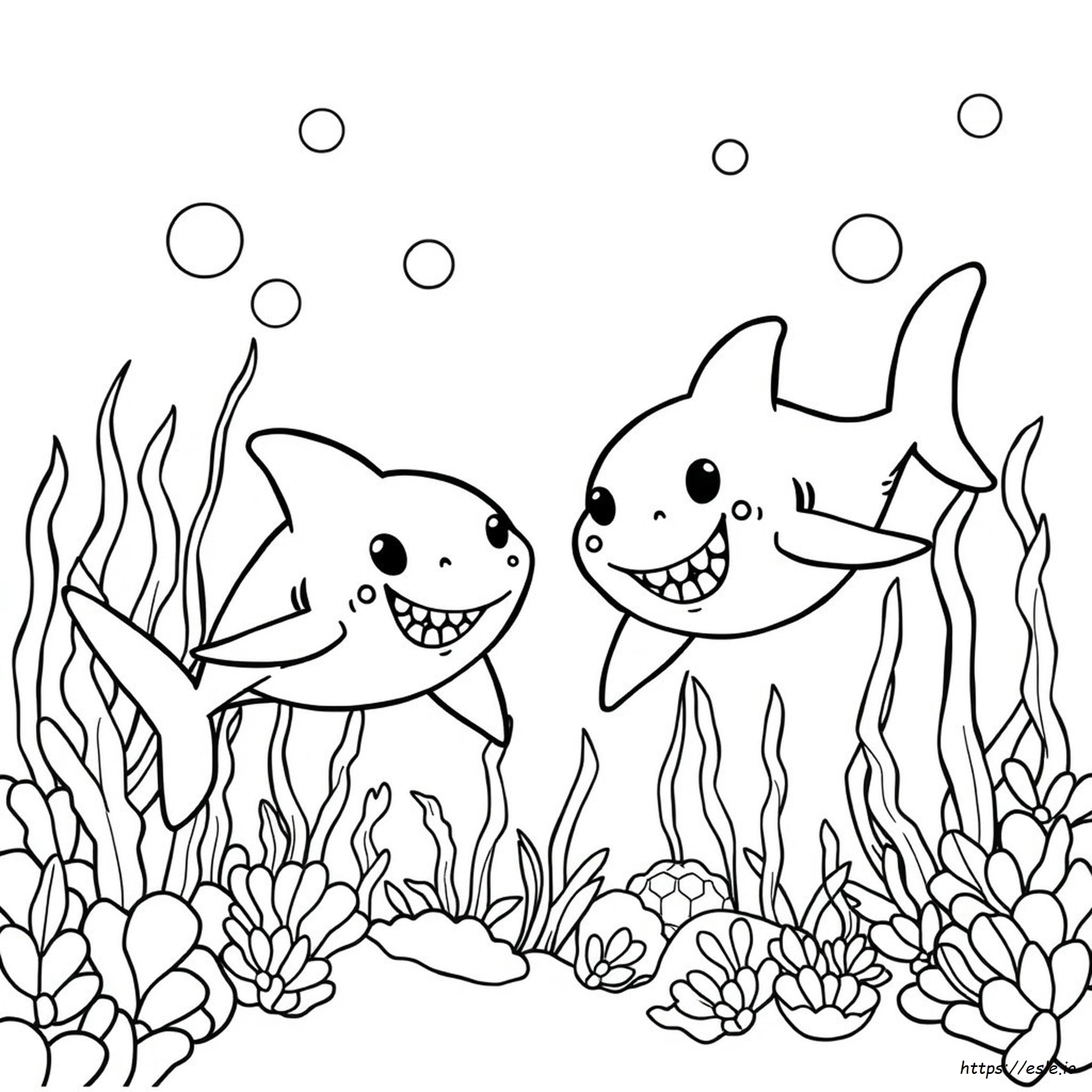 Cute Shark Coloring Pages - Free Printable PDF