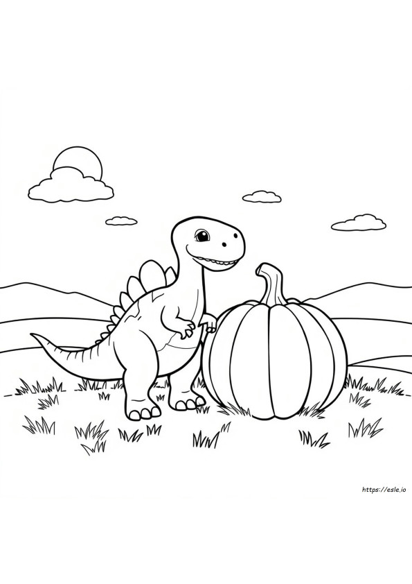 Dinosaurus Kurpitsa Värityskuva