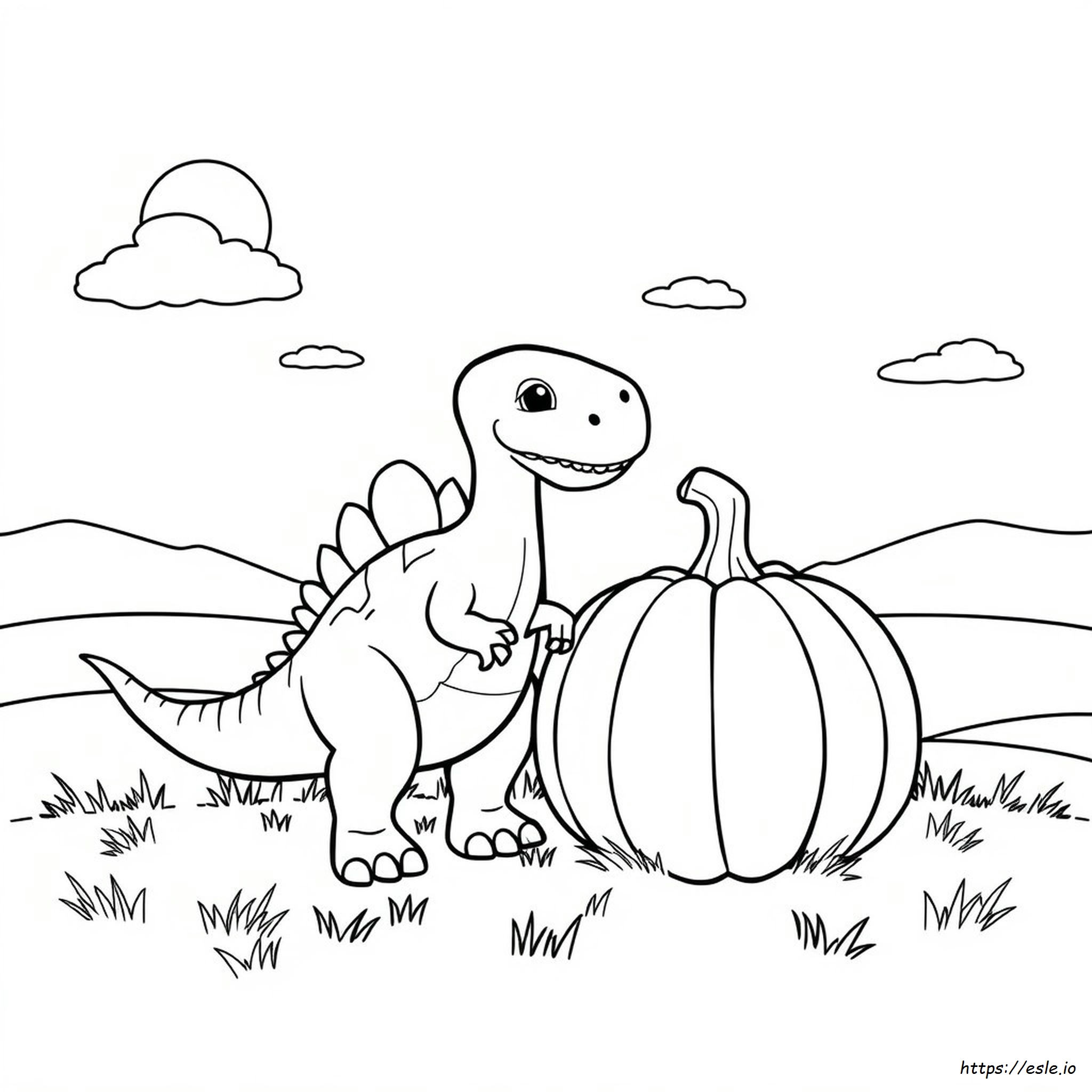 Dinosaur Pumpkin Coloring Page