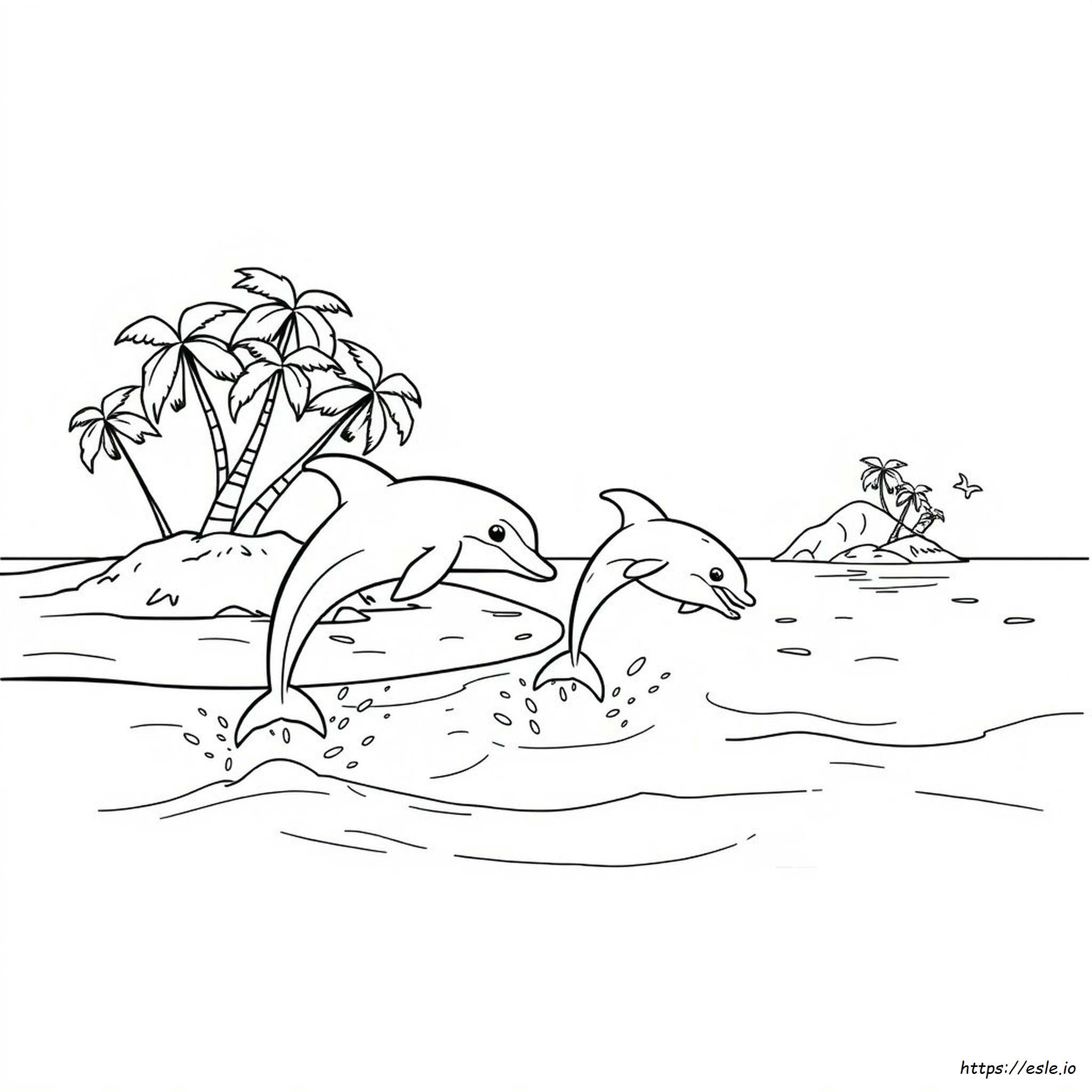 D Wie Delfin Ausmalbild Zum Ausdrucken