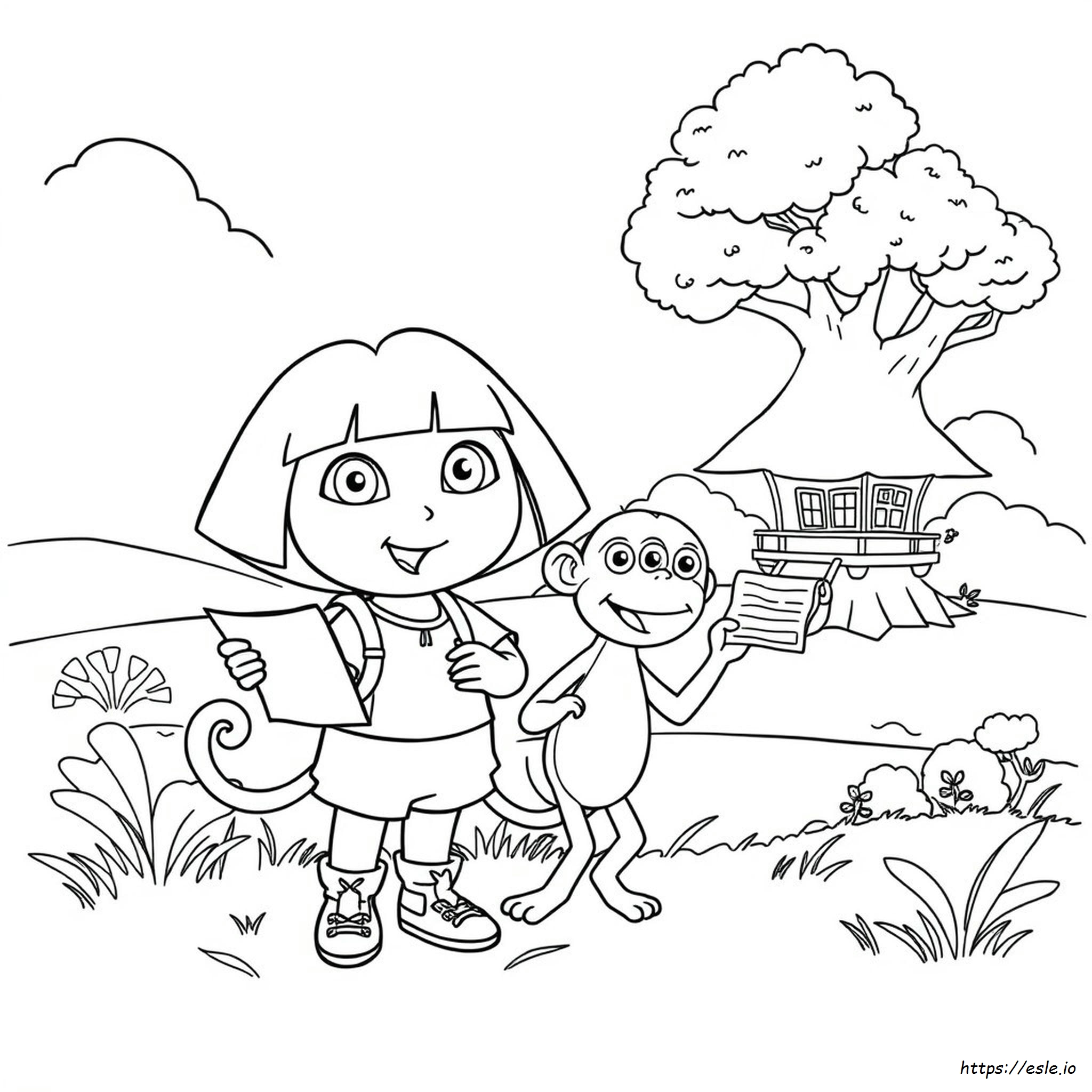 Dora The Explorer And Boots Coloring Pages