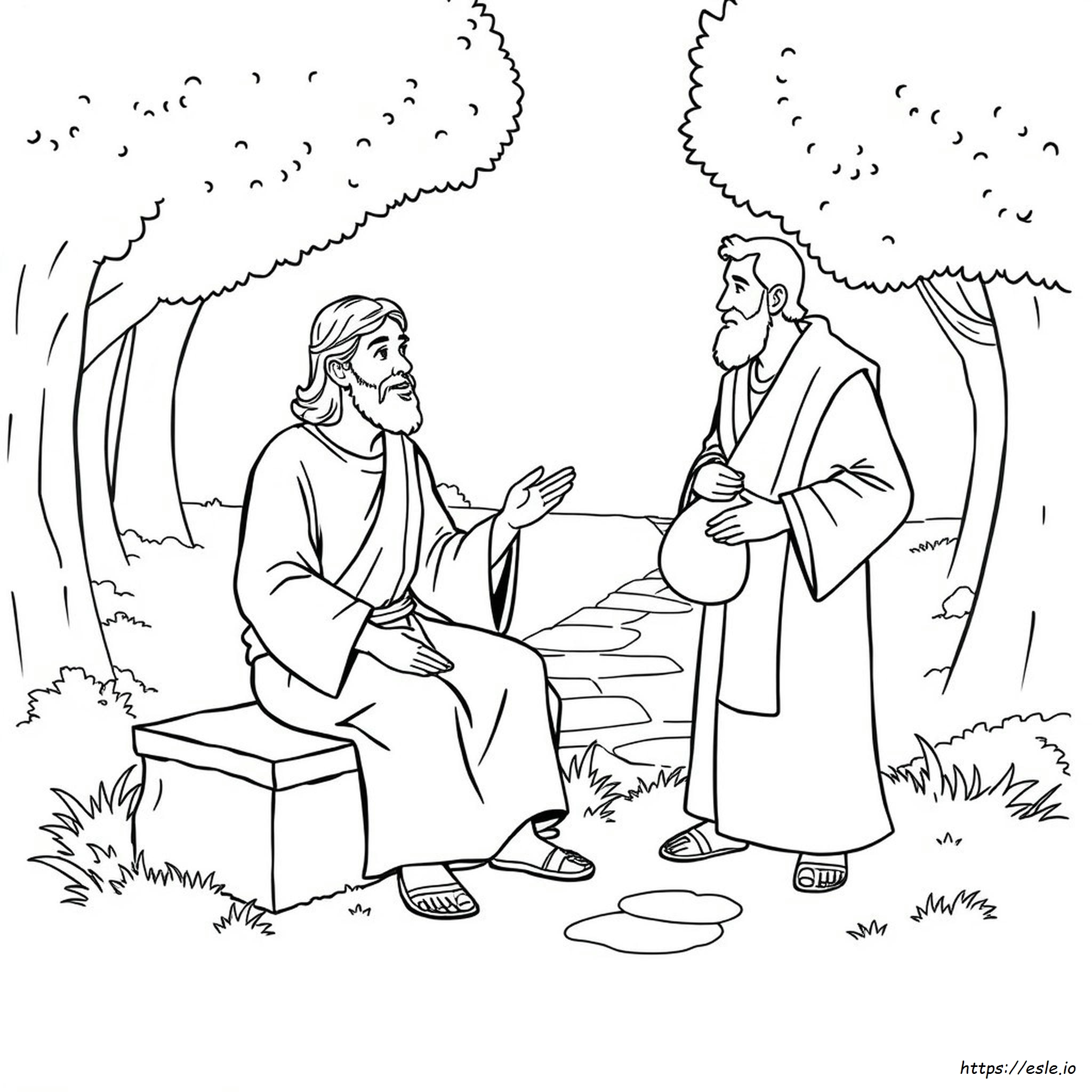 Jesus And The Rich Young Ruler Coloring Page