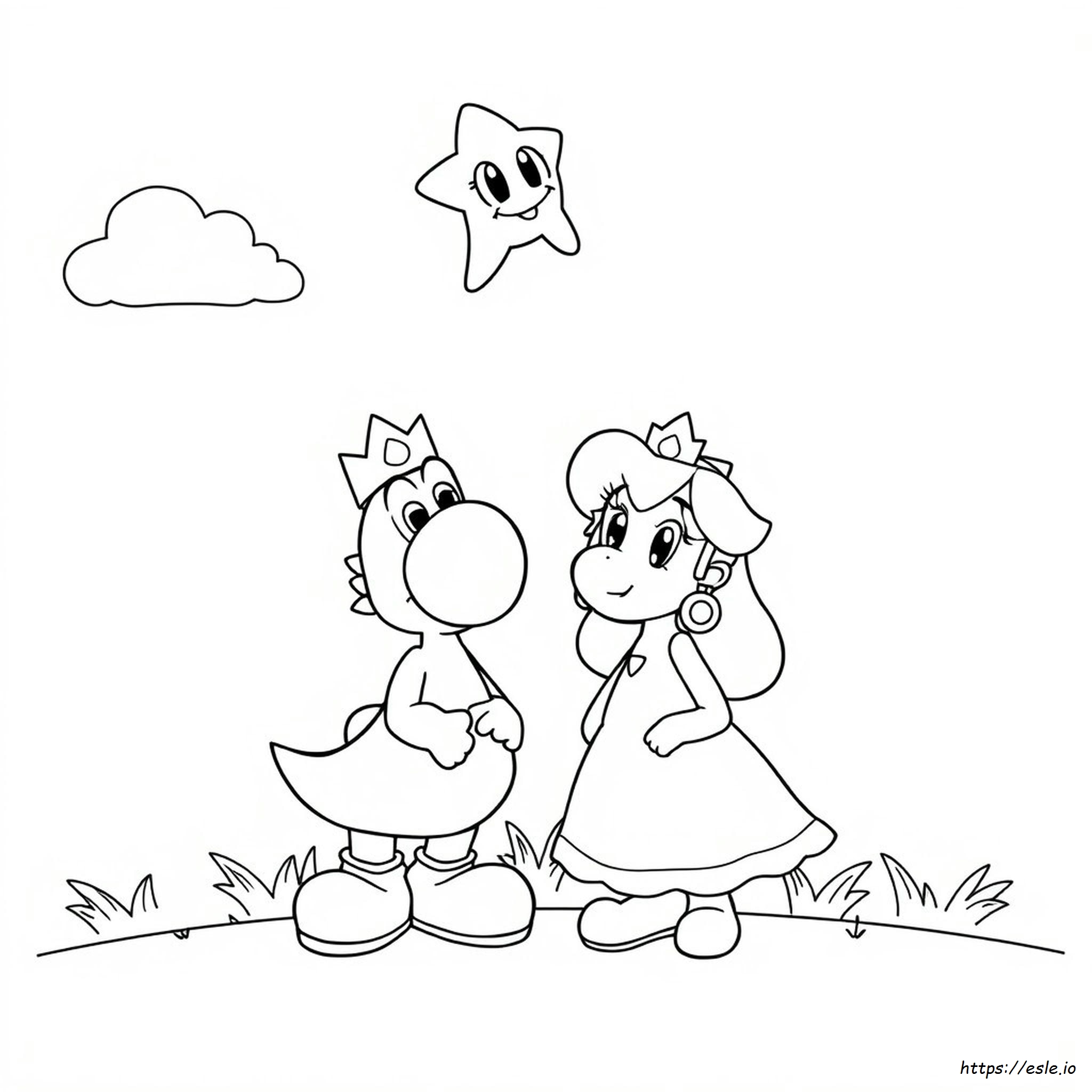 Princess Peach And Rosalina Coloring Pages