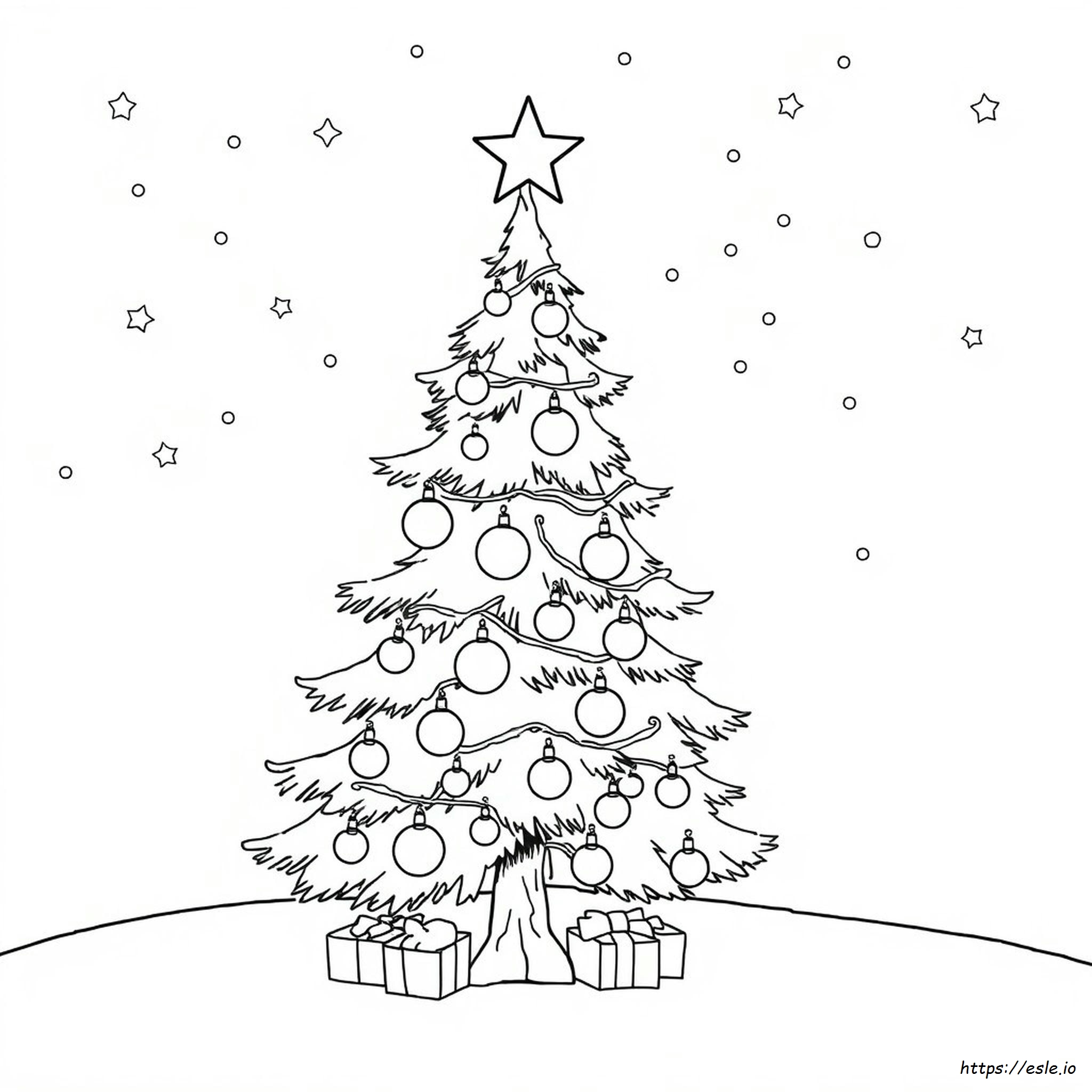 Gambar Mewarnai Pohon Natal Untuk Dicetak