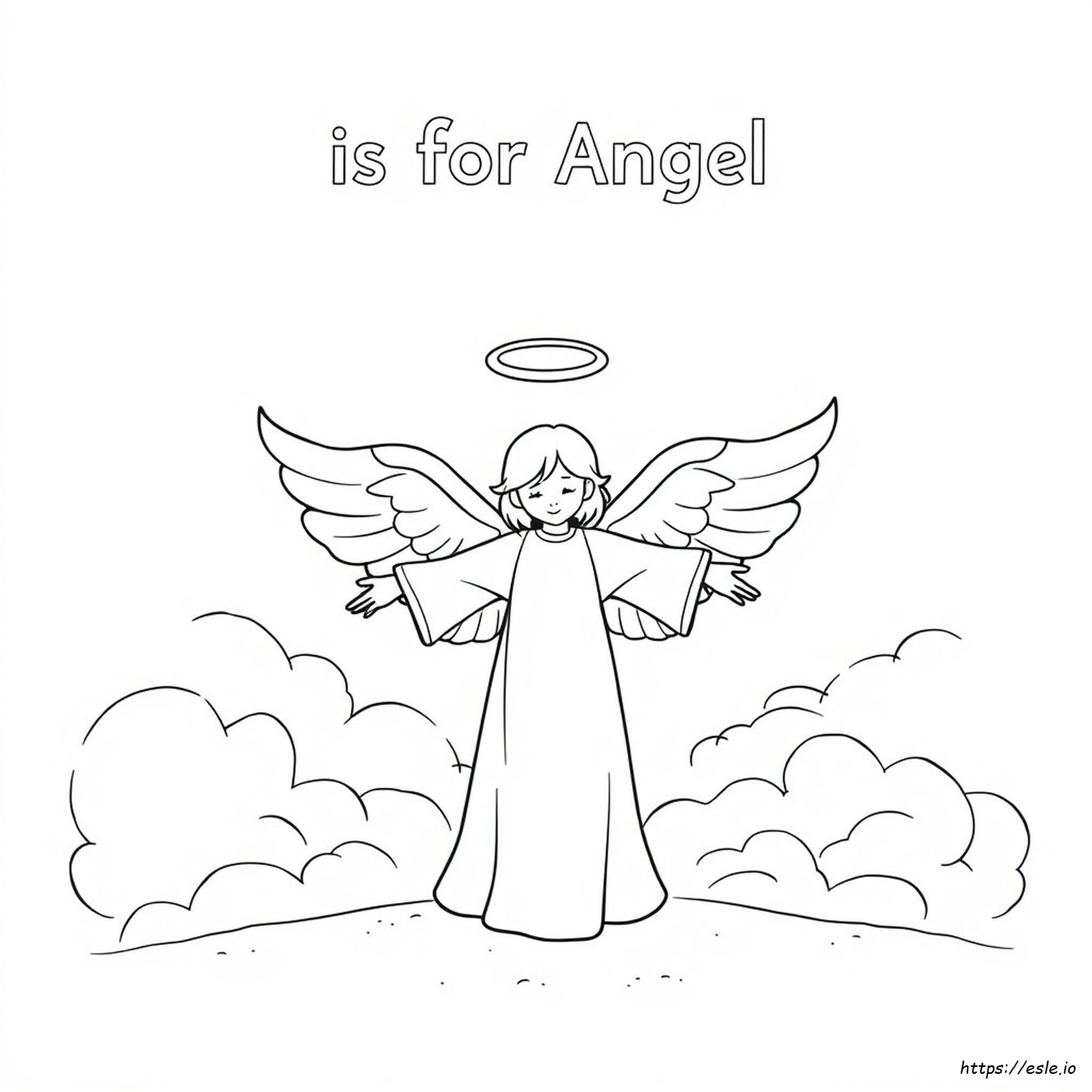 A Is For Angel Coloring Page - Free Printable