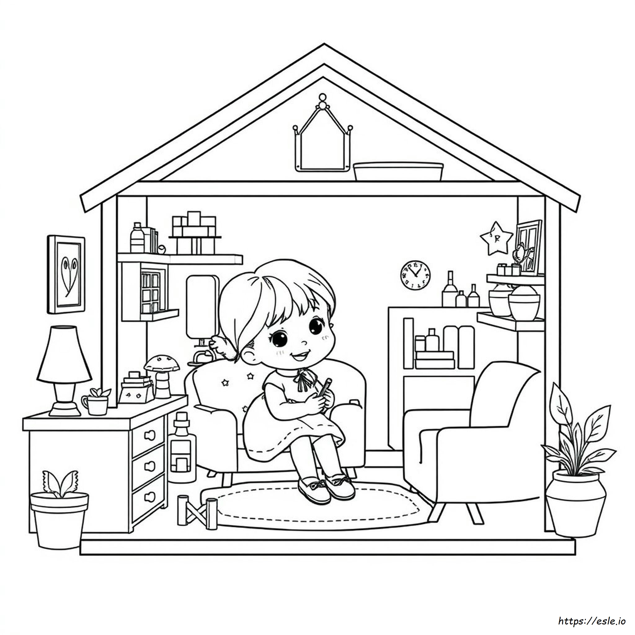 ギャビーのドールハウス ぬりえ