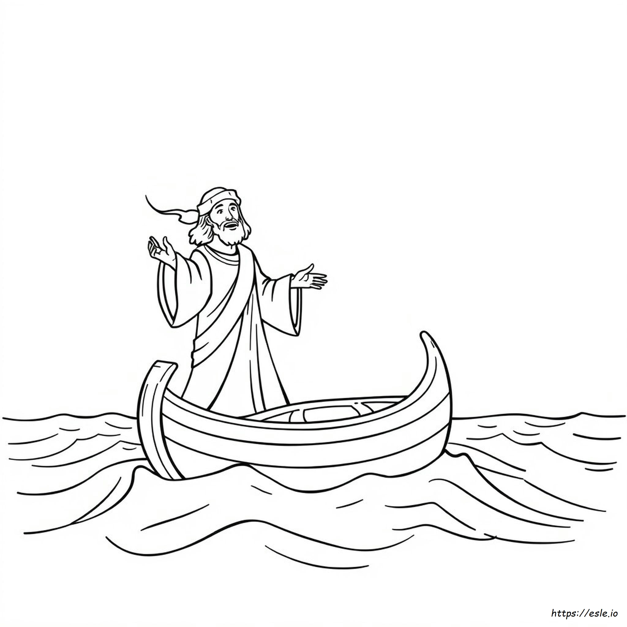 Jesus Calms Storm Coloring Page