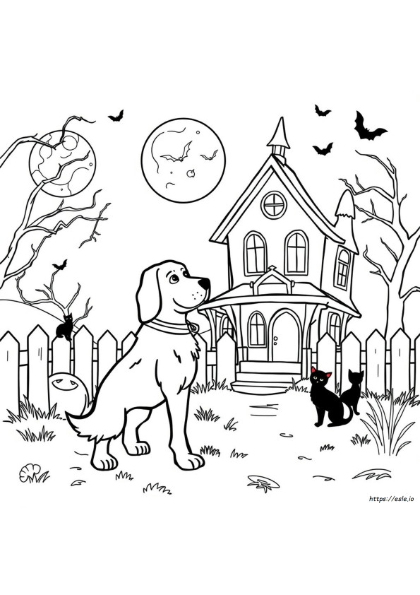 Halloween Coloring Pages With Dogs