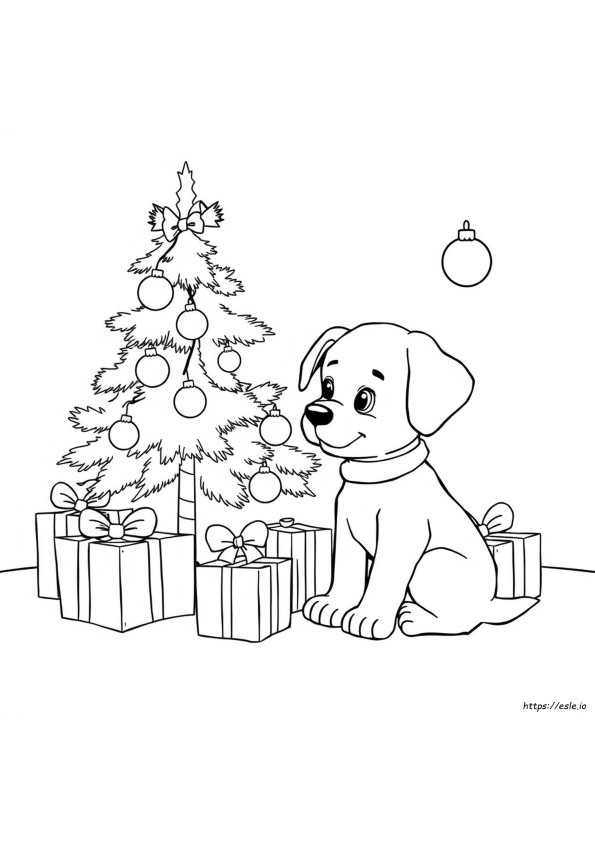 Cucciolo Di Natale Da Colorare