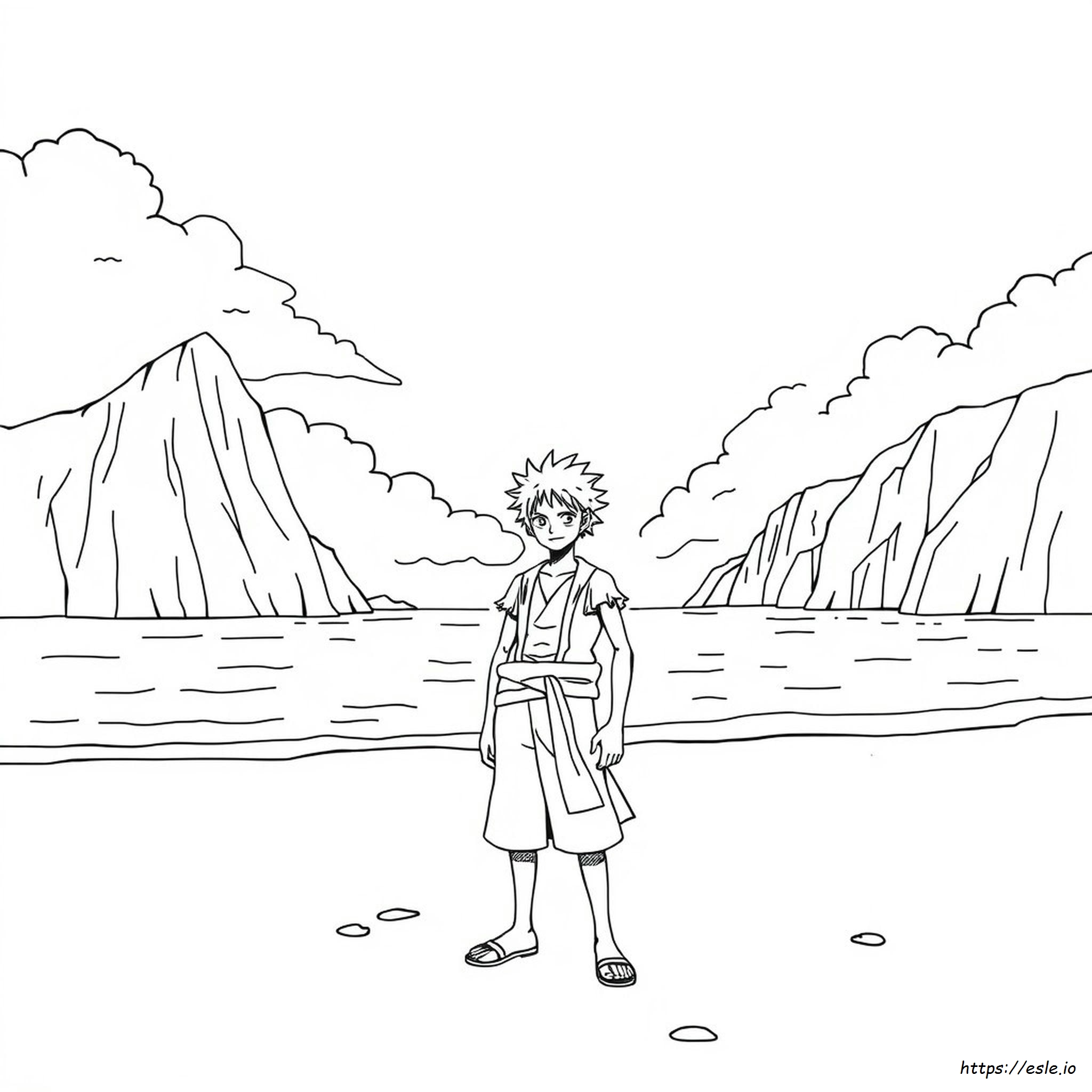 Kolorowanka Zoro Wano do druku: darmowy obrazek dla dzieci