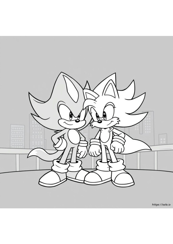 Dark Sonic Vs Shadow Coloring Pages