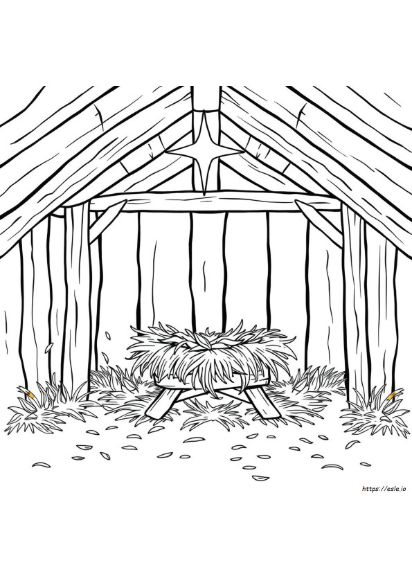 Empty Manger Coloring Page