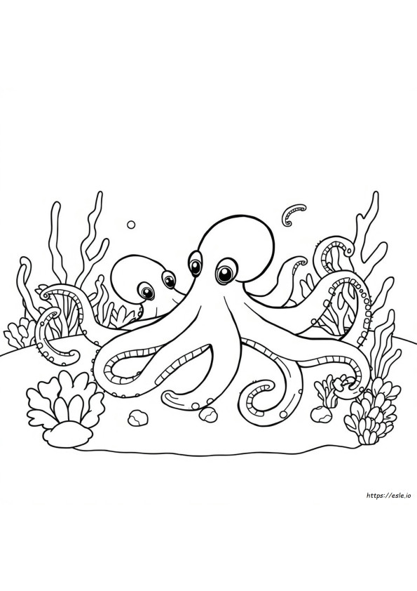 Página Para Colorear De Pulpo Realista Para Imprimir
