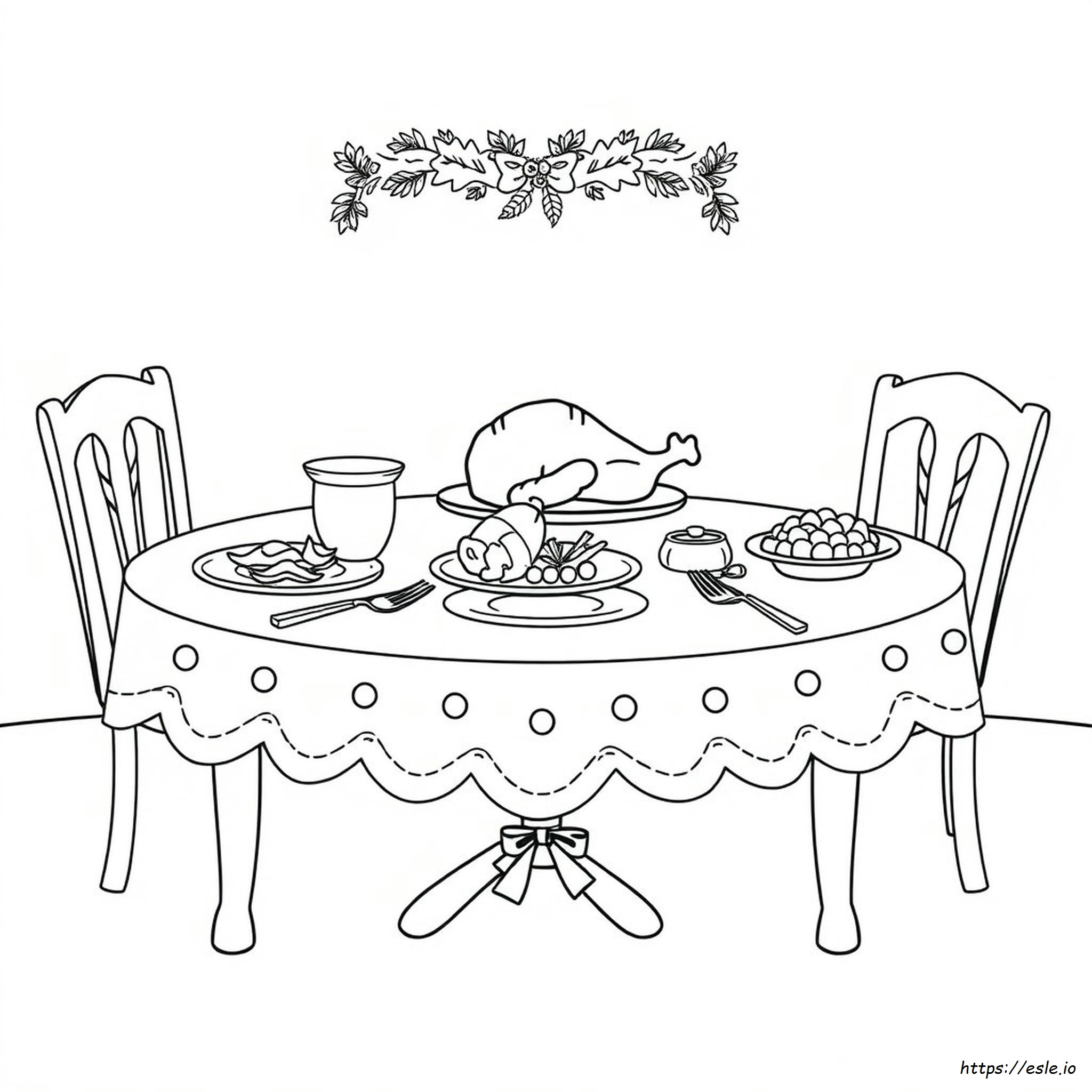 Table setting coloring page