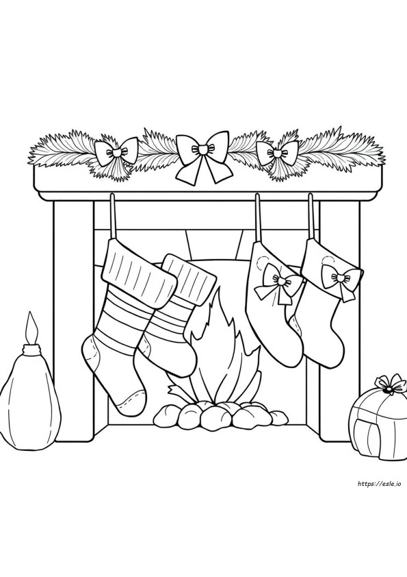 Christmas Stockings Coloring Sheet