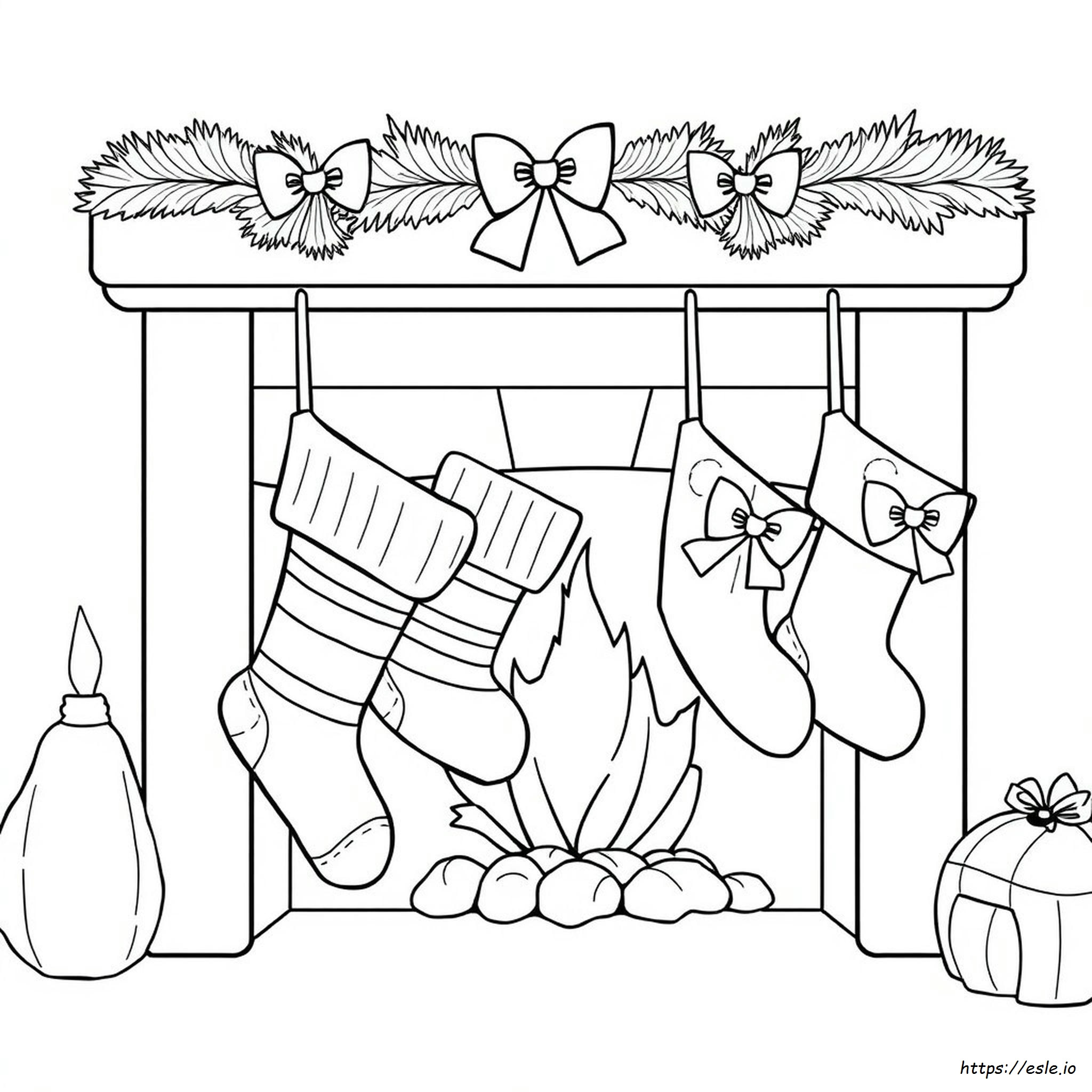 Gambar Mewarnai Stoking Natal - Gratis untuk Cetak