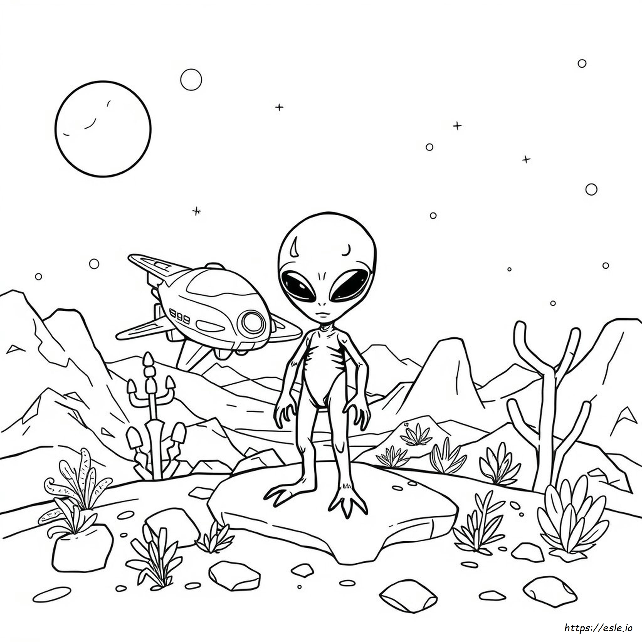 Desenho Para Colorir De Alienígenas Grátis Para Imprimir