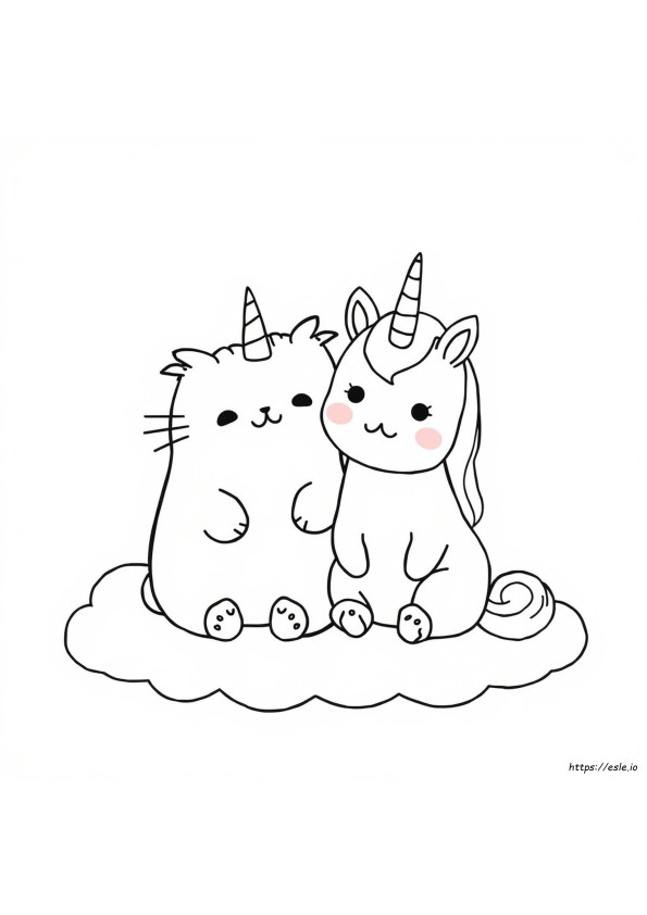 Pusheen Cute Kawaii Unicorn Coloring Pages