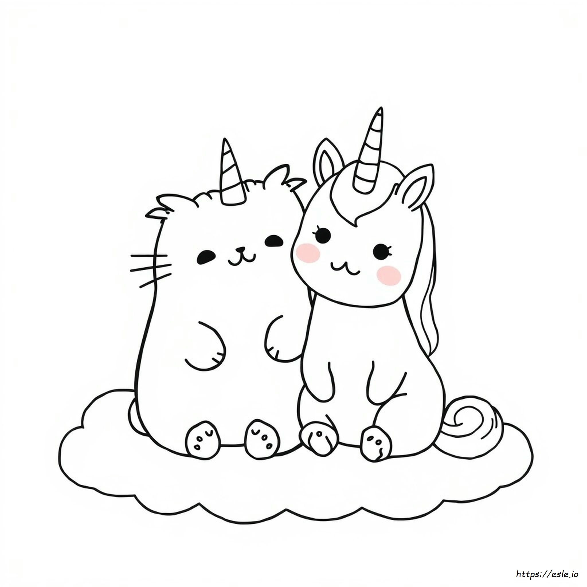 Pusheen Cute Kawaii Unicorn Coloring Pages