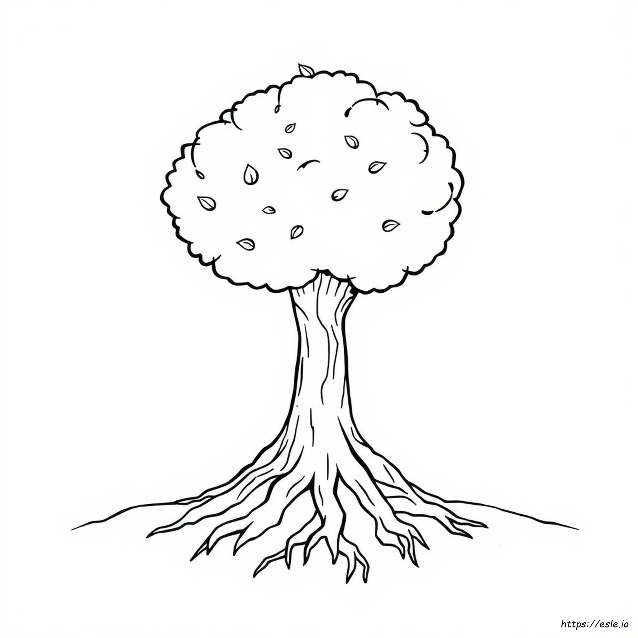 Tree Coloring Pages With Roots - Free Printable PDF