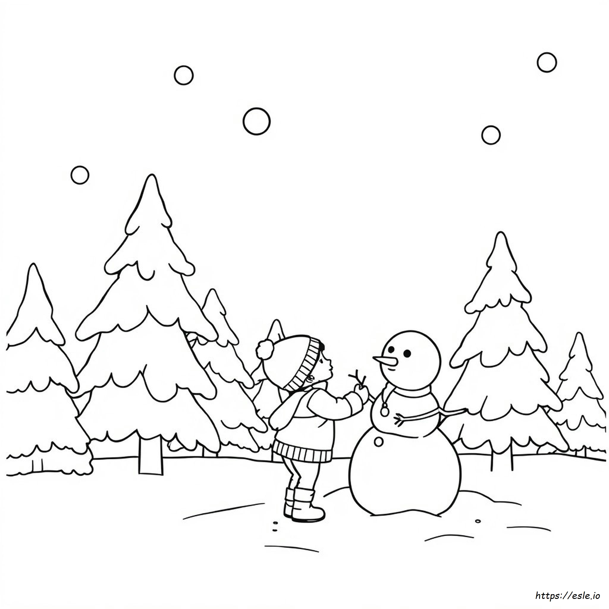 Disegno Da Colorare Invernale Gratis Da Stampare - Neve</p>