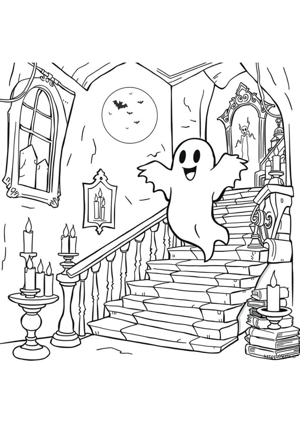 Boo Colouring Pages