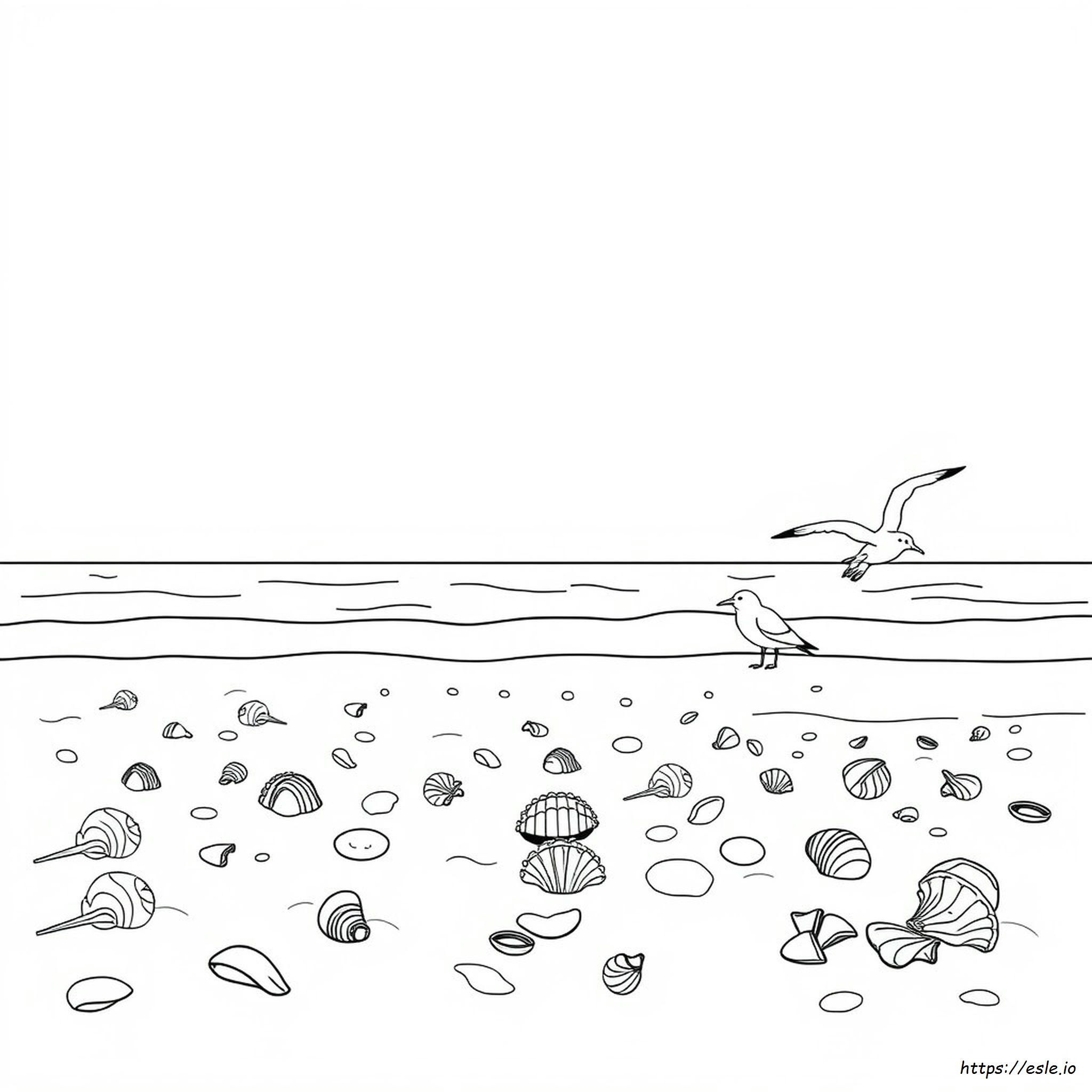 Meeresstrand Ausmalbild Zum Ausdrucken Und Ausmalen