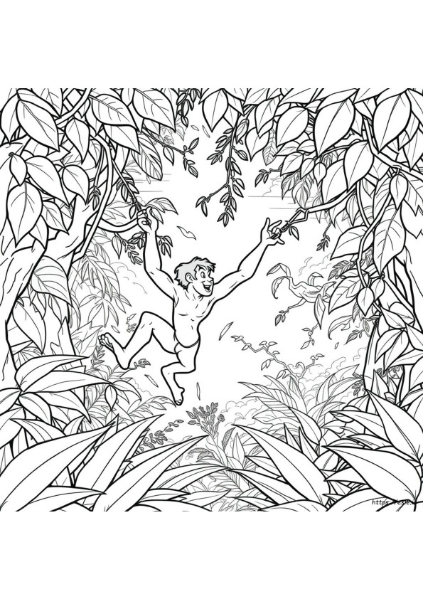 ターザン 塗り絵 無料
