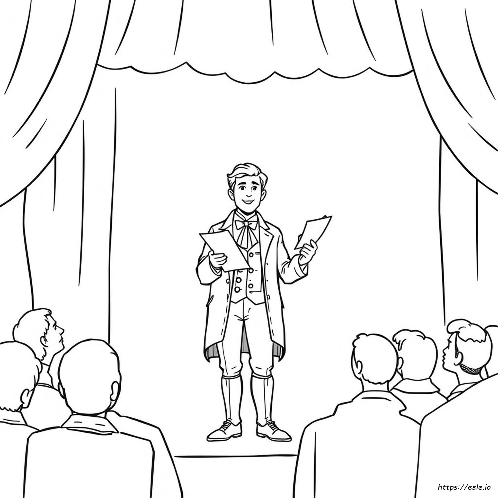 Halaman Mewarnai Patrick Henry: Gambar Pidato Terkenal - Gratis