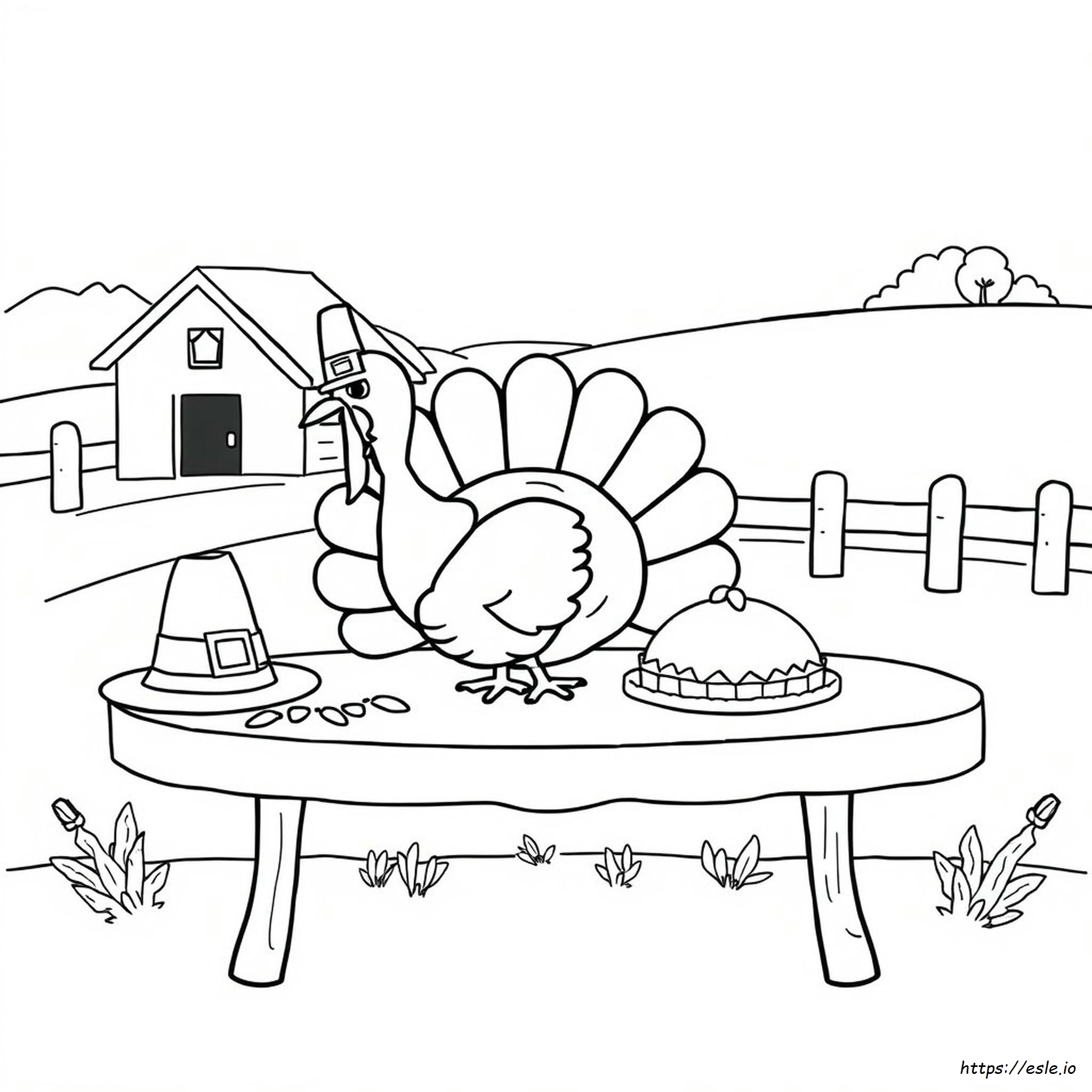Thanksgiving Coloring Pages - Pilgrim Hat Turkey
