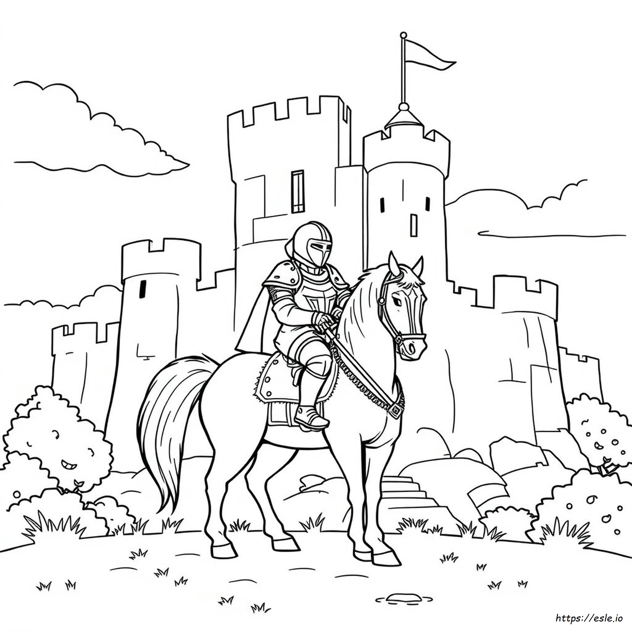 Ritter Auf Einem Pferd Ausmalbild