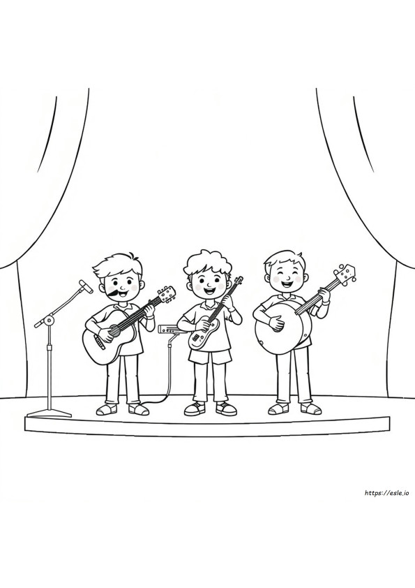 Tiga Musisi Gambar Mewarnai