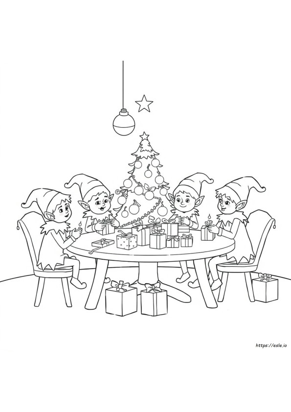 Ücretsiz Noel Elfleri Boyama Sayfaları