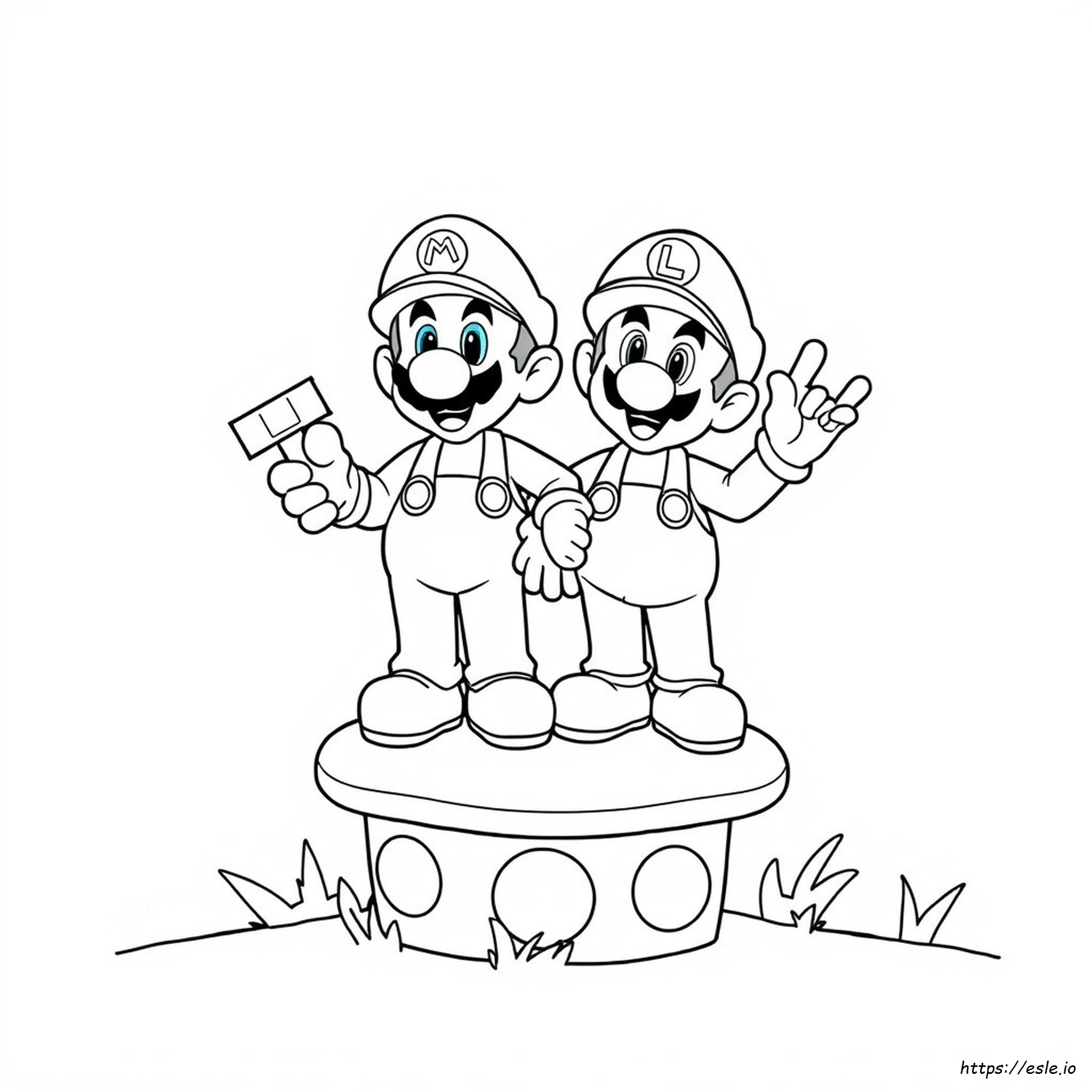 Super Mario Und Luigi Ausmalbild Kostenlos Zum Ausdrucken