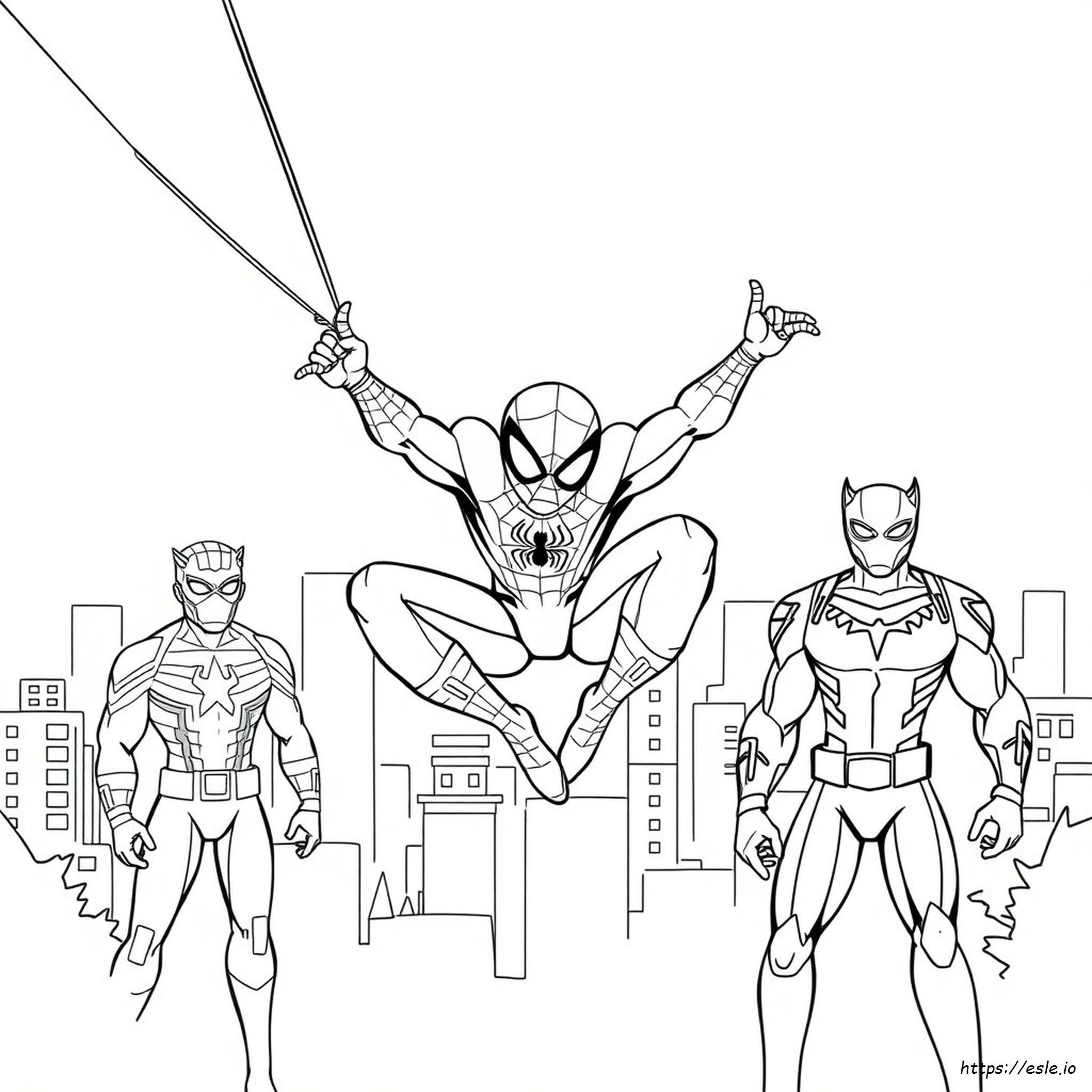 Spidey Dan Teman-Teman Lembar Mewarnai