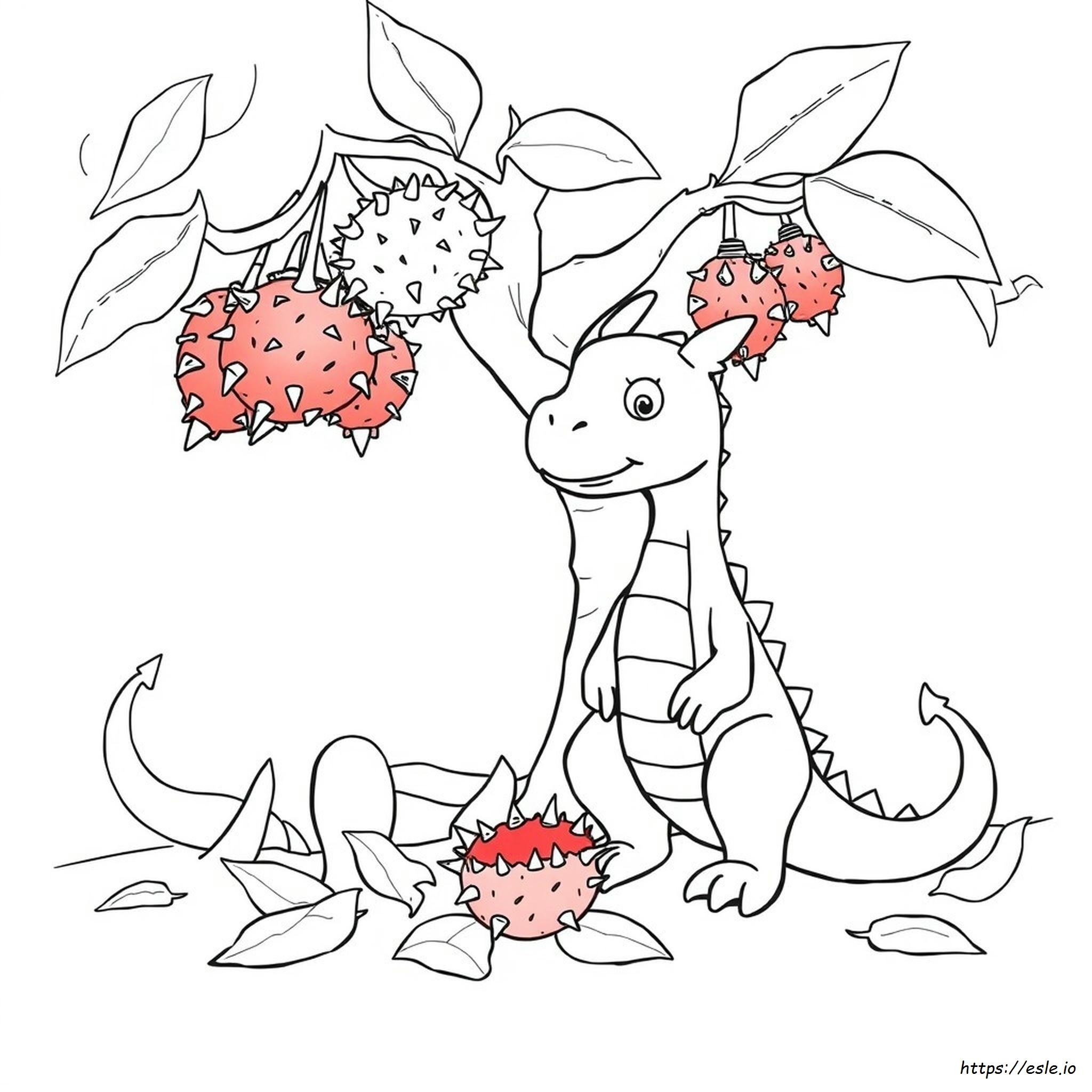 Free Printable Dragon Fruit Coloring Page for Kids