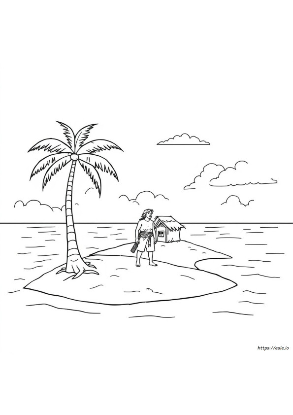 Robinson Crusoe Boyama Sayfaları