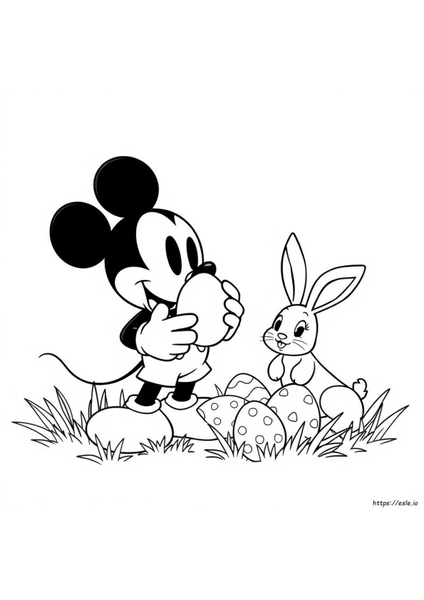 Mickey Mouse Easter Coloring Pages