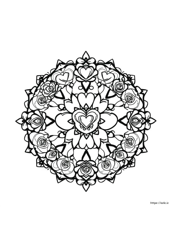 Valentine Mandala Coloring Pages