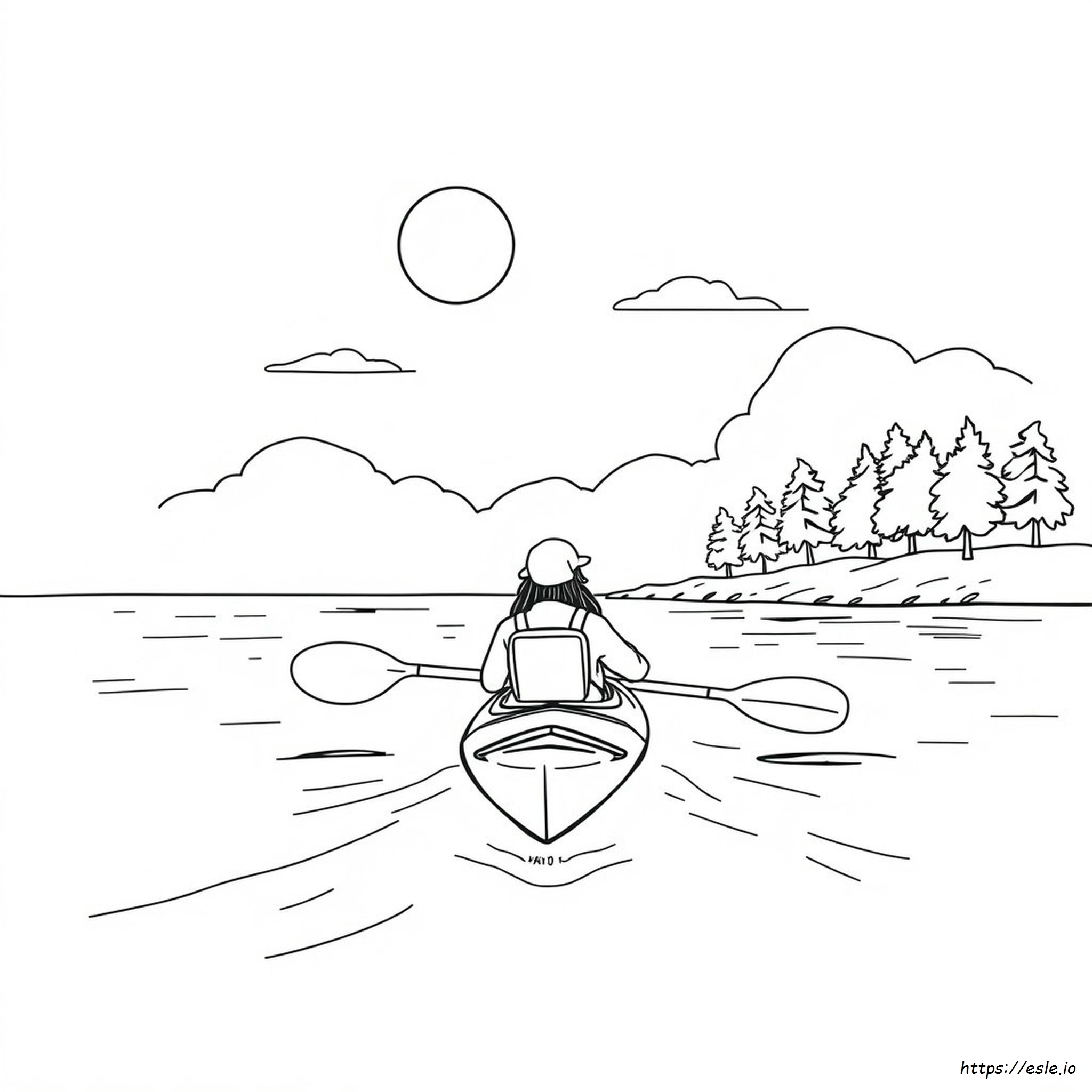 Free Printable Kayak Coloring Page for Kids and Adults